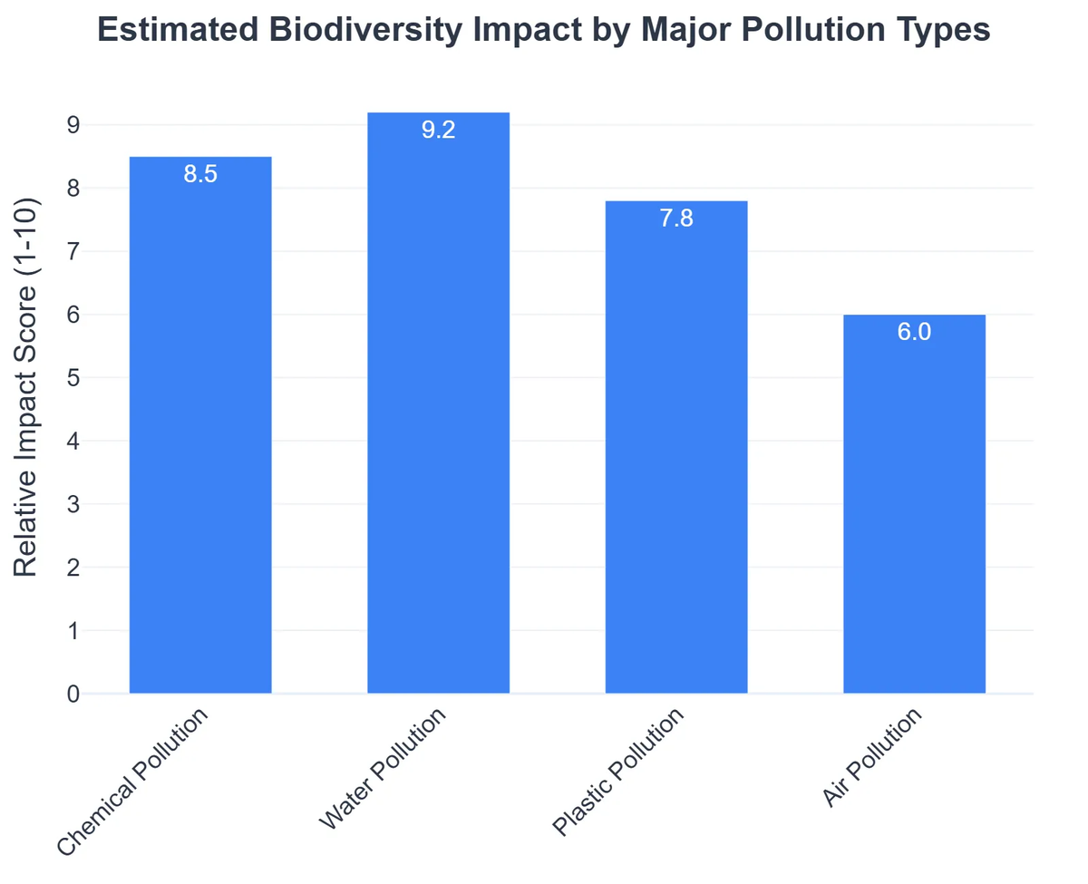Estimated Biodiversity Impact by Major Pollution Types