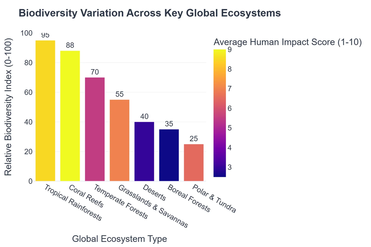 Biodiversity Variation Across Key Global Ecosystems