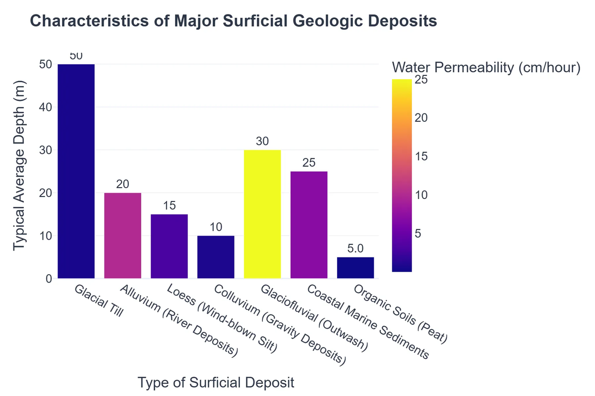 Characteristics of Major Surficial Geologic Deposits