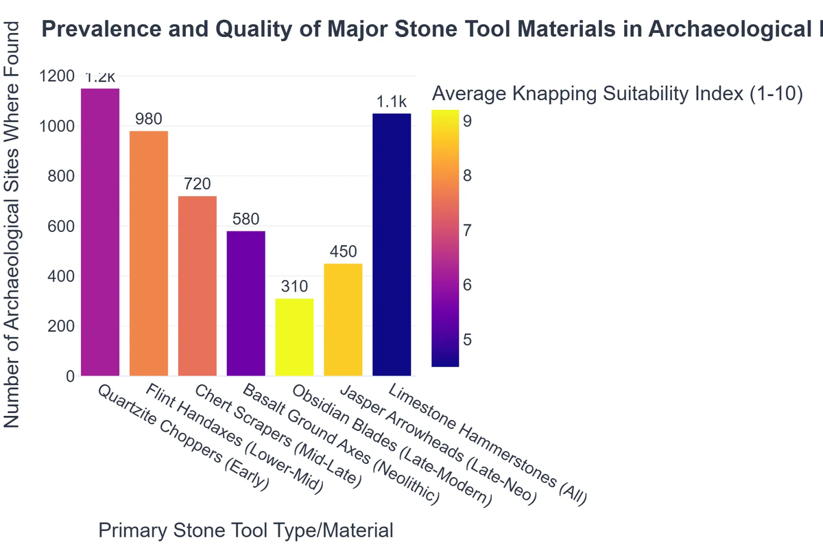 Prevalence and Quality of Major Stone Tool Materials in Archaeological Records