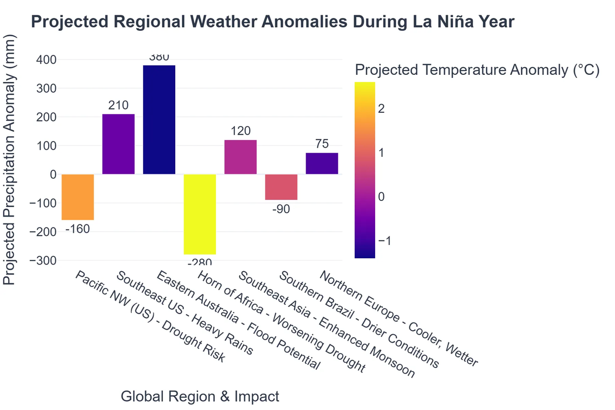 Projected Regional Weather Anomalies During La Niña Year