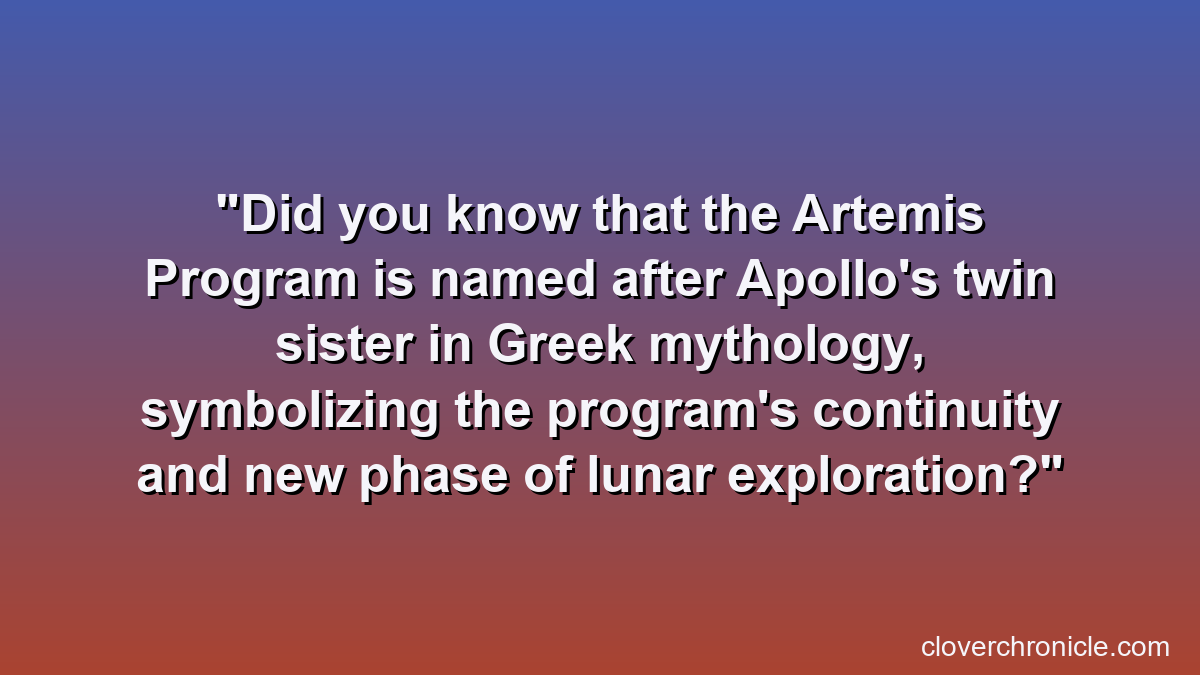 Did you know that the Artemis Program is named after Apollo's twin sister in Greek mythology, symbolizing the program's continuity and new phase of lunar exploration?