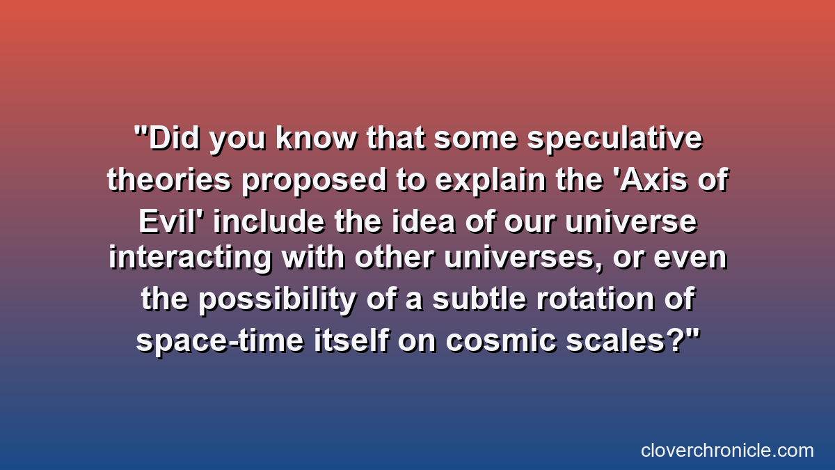 Did you know that some speculative theories proposed to explain the 'Axis of Evil' include the idea of our universe interacting with other universes, or even the possibility of a subtle rotation of space-time itself on cosmic scales?