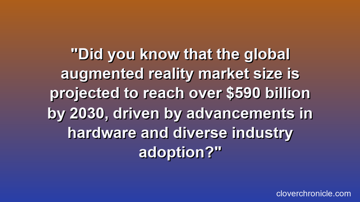 Did you know that the global augmented reality market size is projected to reach over $590 billion by 2030, driven by advancements in hardware and diverse industry adoption?