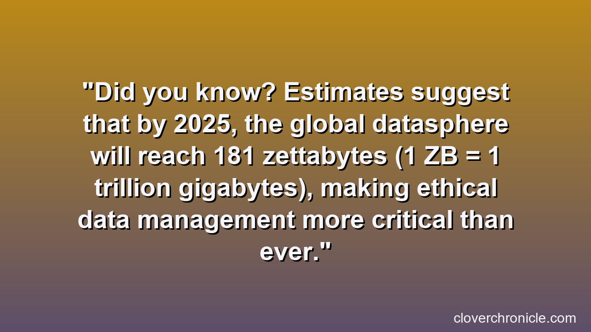 Did you know? Estimates suggest that by 2025, the global datasphere will reach 181 zettabytes (1 ZB = 1 trillion gigabytes), making ethical data management more critical than ever.