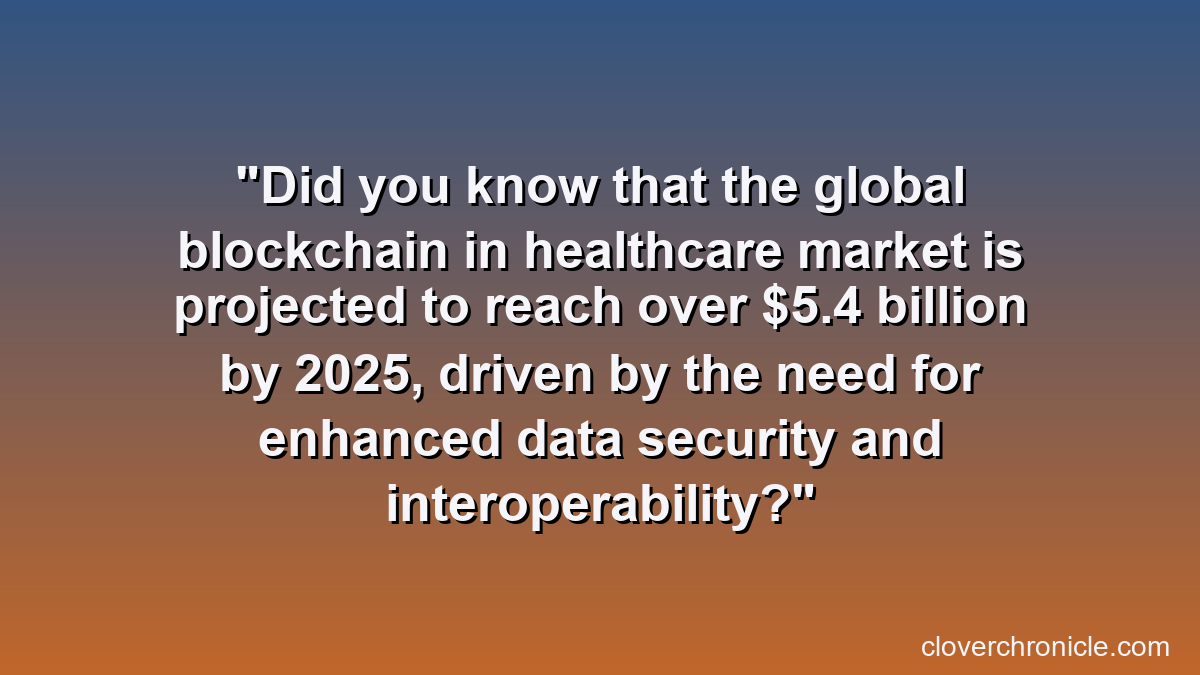 Did you know that the global blockchain in healthcare market is projected to reach over $5.4 billion by 2025, driven by the need for enhanced data security and interoperability?