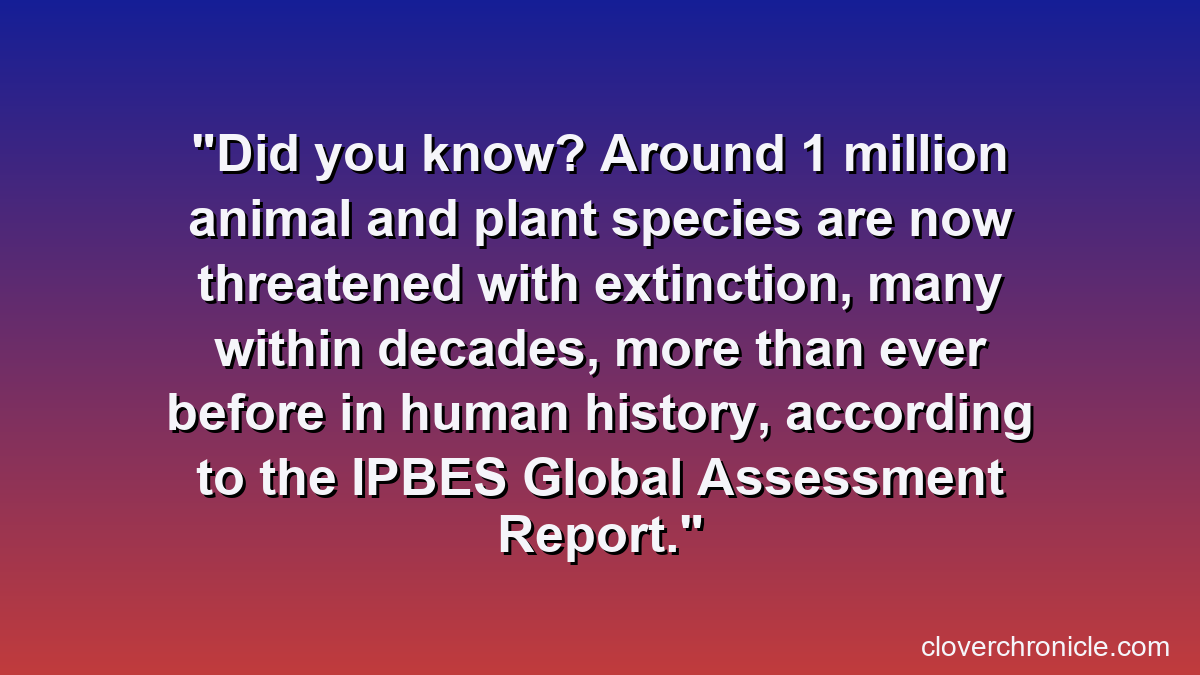 Did you know? Around 1 million animal and plant species are now threatened with extinction, many within decades, more than ever before in human history, according to the IPBES Global Assessment Report.