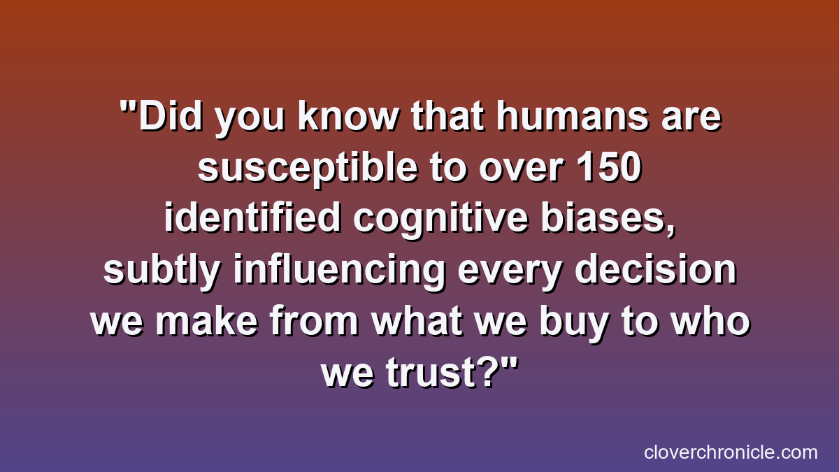 Did you know that humans are susceptible to over 150 identified cognitive biases, subtly influencing every decision we make from what we buy to who we trust?