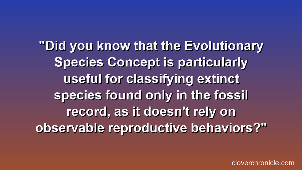 Did you know that the Evolutionary Species Concept is particularly useful for classifying extinct species found only in the fossil record, as it doesn't rely on observable reproductive behaviors?