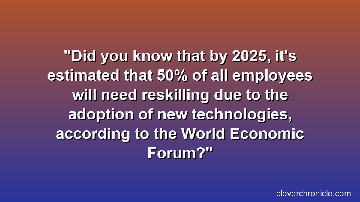 Did you know that by 2025, it's estimated that 50% of all employees will need reskilling due to the adoption of new technologies, according to the World Economic Forum?