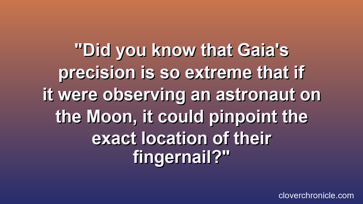 Did you know that Gaia's precision is so extreme that if it were observing an astronaut on the Moon, it could pinpoint the exact location of their fingernail?