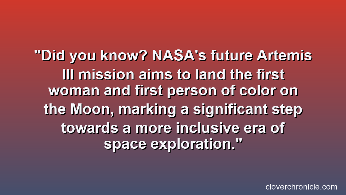 Did you know? NASA's future Artemis III mission aims to land the first woman and first person of color on the Moon, marking a significant step towards a more inclusive era of space exploration.