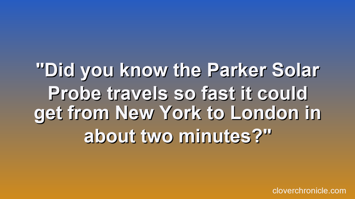 Did you know the Parker Solar Probe travels so fast it could get from New York to London in about two minutes?
