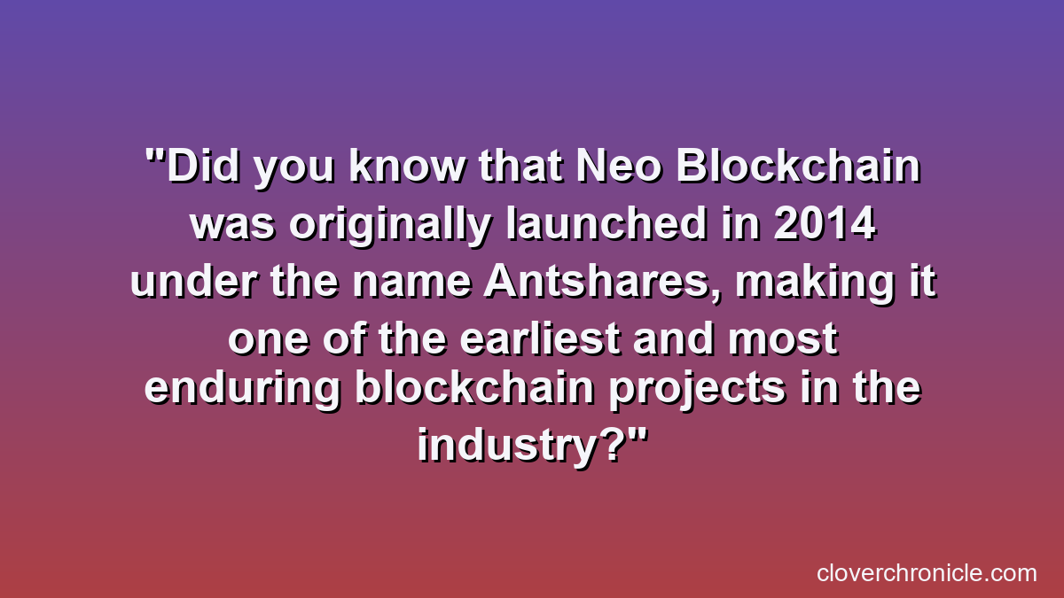 Did you know that Neo Blockchain was originally launched in 2014 under the name Antshares, making it one of the earliest and most enduring blockchain projects in the industry?