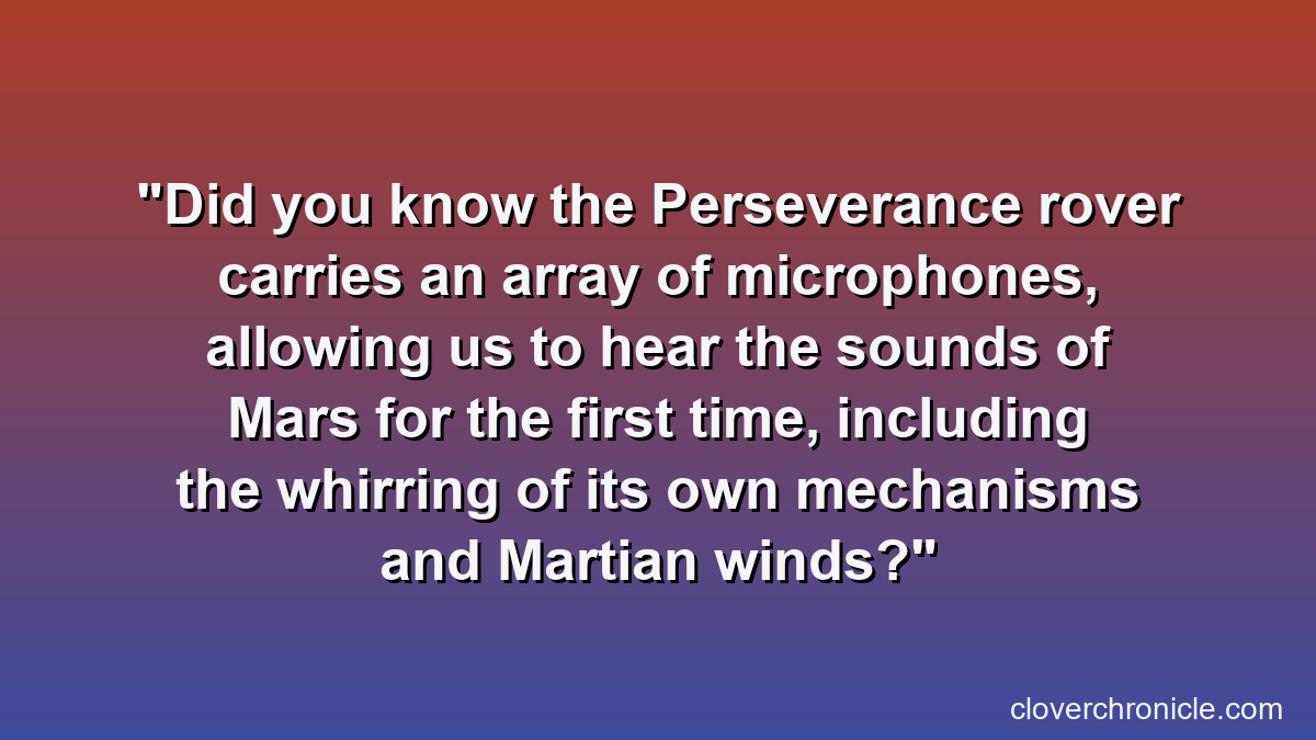 Did you know the Perseverance rover carries an array of microphones, allowing us to hear the sounds of Mars for the first time, including the whirring of its own mechanisms and Martian winds?