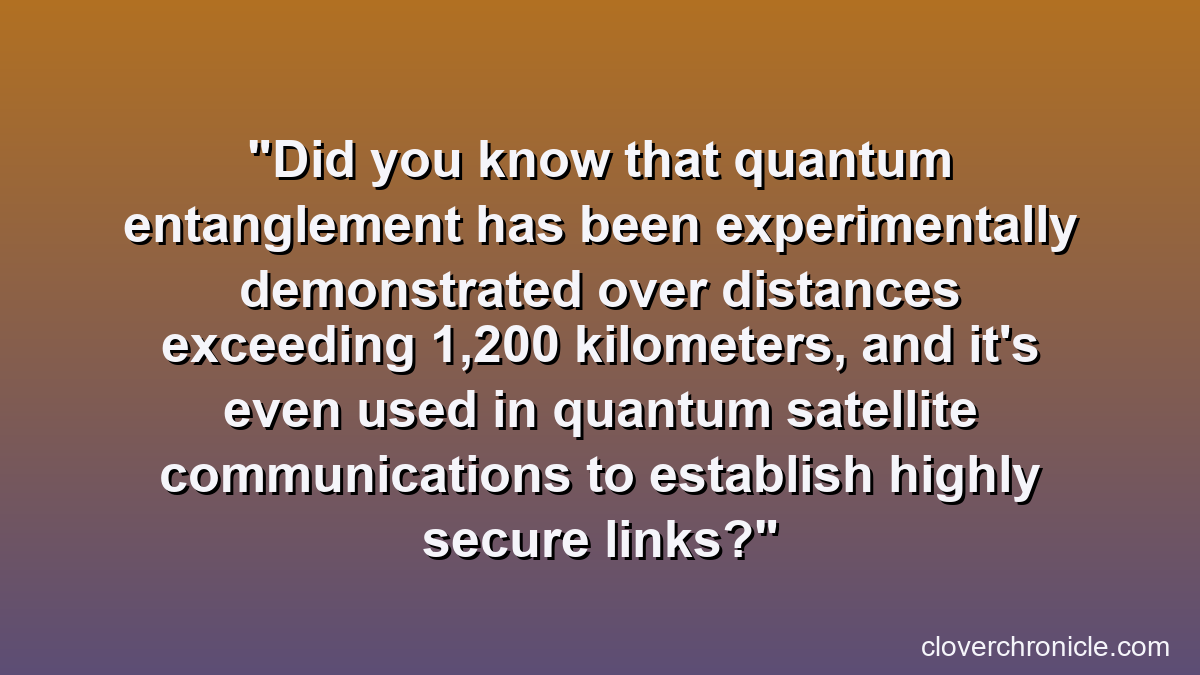 Did you know that quantum entanglement has been experimentally demonstrated over distances exceeding 1,200 kilometers, and it's even used in quantum satellite communications to establish highly secure links?