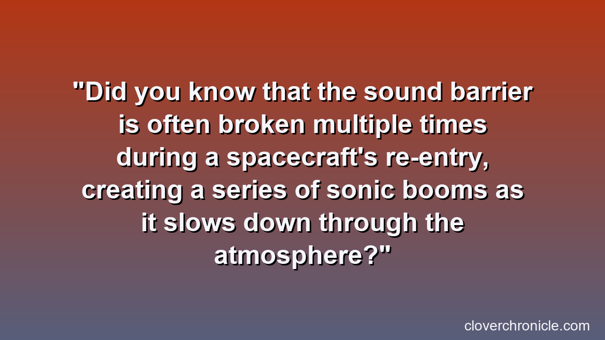 Did you know that the sound barrier is often broken multiple times during a spacecraft's re-entry, creating a series of sonic booms as it slows down through the atmosphere?