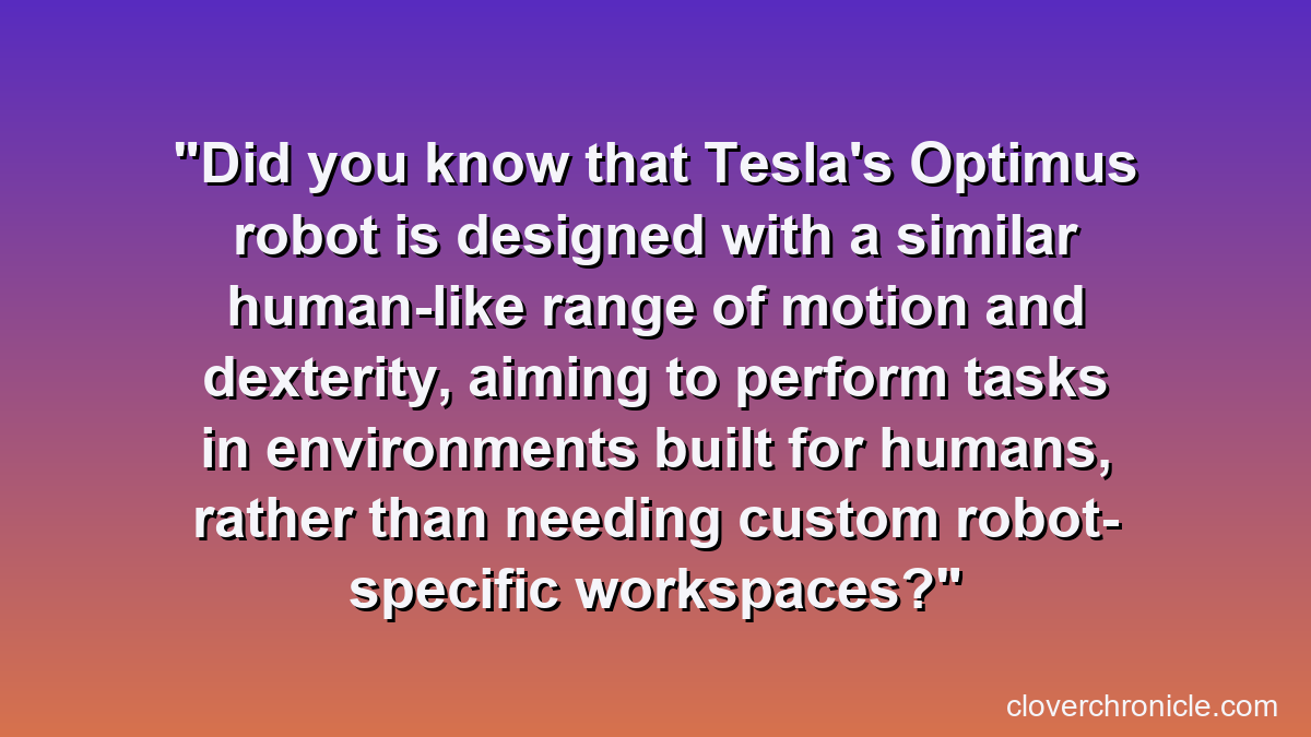 Did you know that Tesla's Optimus robot is designed with a similar human-like range of motion and dexterity, aiming to perform tasks in environments built for humans, rather than needing custom robot-specific workspaces?