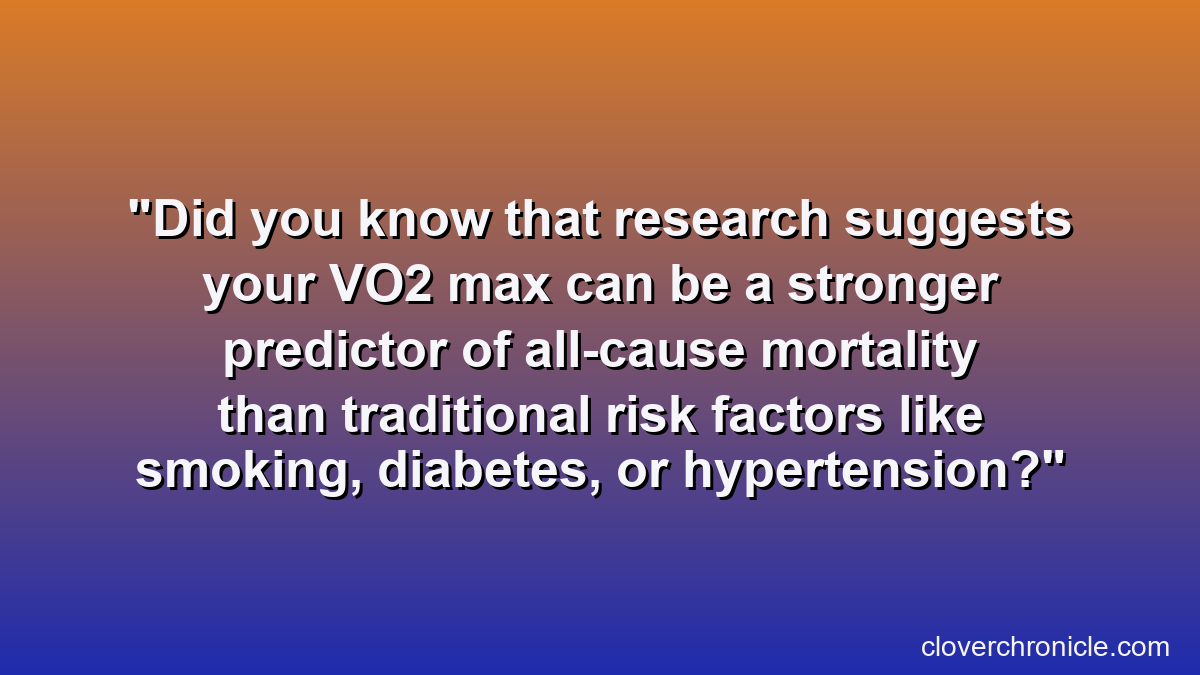 Did you know that research suggests your VO2 max can be a stronger predictor of all-cause mortality than traditional risk factors like smoking, diabetes, or hypertension?