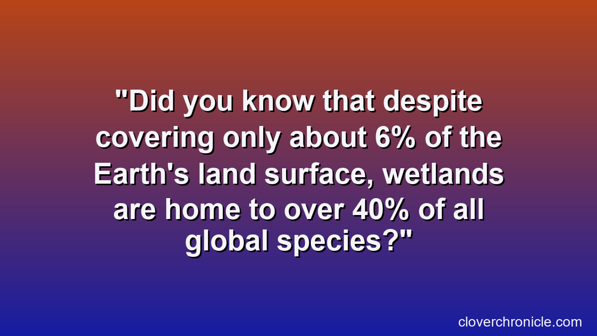 Did you know that despite covering only about 6% of the Earth's land surface, wetlands are home to over 40% of all global species?