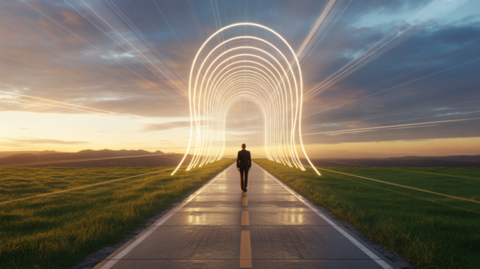 A brilliant beam of light illuminates a clear, forward-moving path, originating from the subtle, commanding silhouette of a leading health expert, symbolizing authoritative insights and guidance.