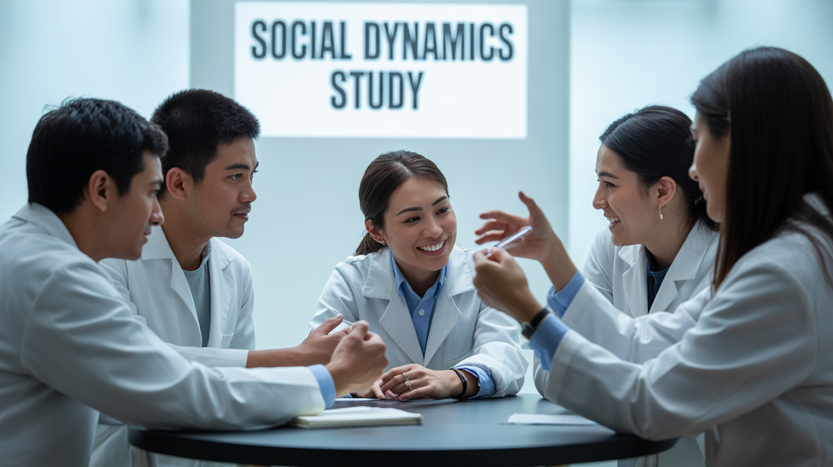 Researchers observe people interacting in a controlled social experiment setting.
