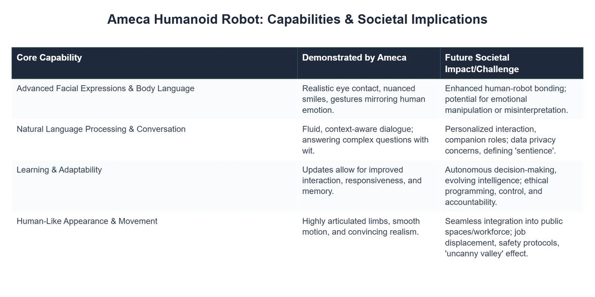 Ameca Humanoid Robot: Capabilities & Societal Implications