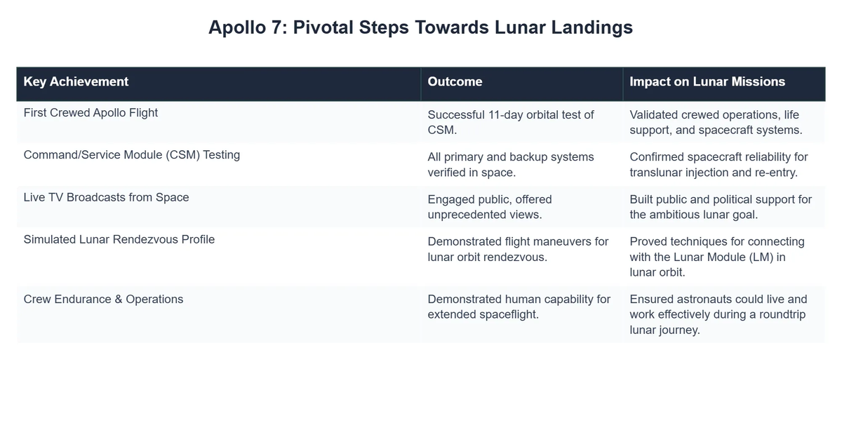 Apollo 7: Pivotal Steps Towards Lunar Landings