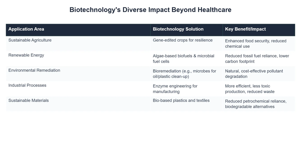 Biotechnology's Diverse Impact Beyond Healthcare