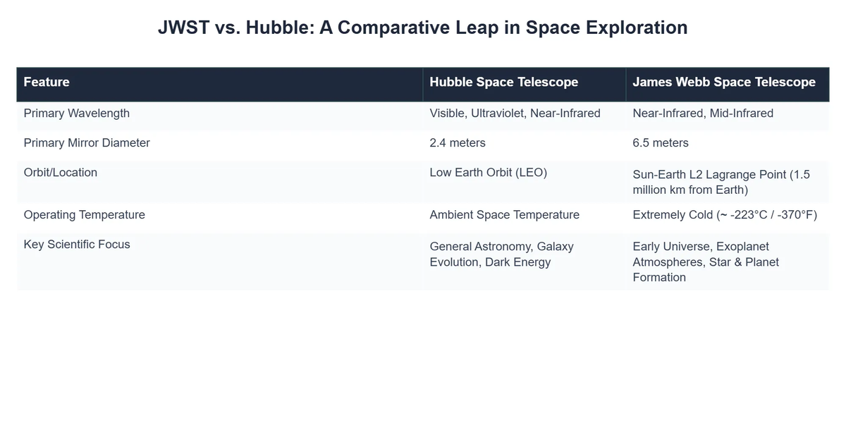 JWST vs. Hubble: A Comparative Leap in Space Exploration