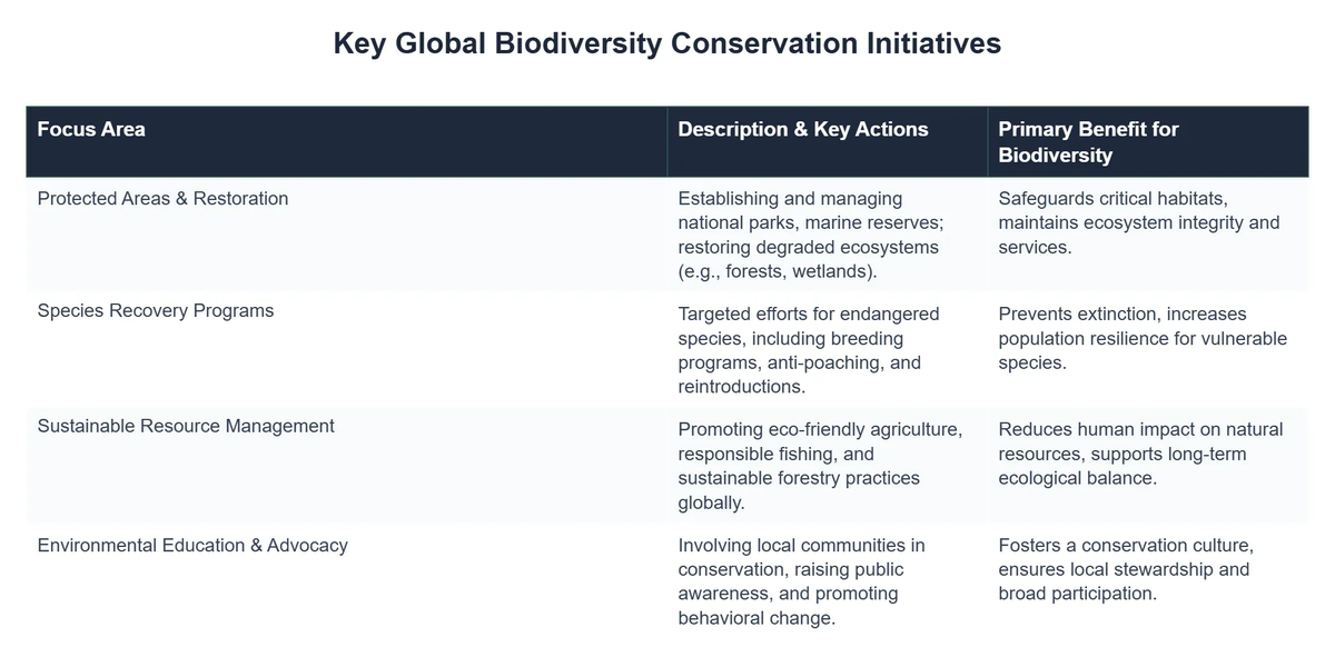 Key Global Biodiversity Conservation Initiatives