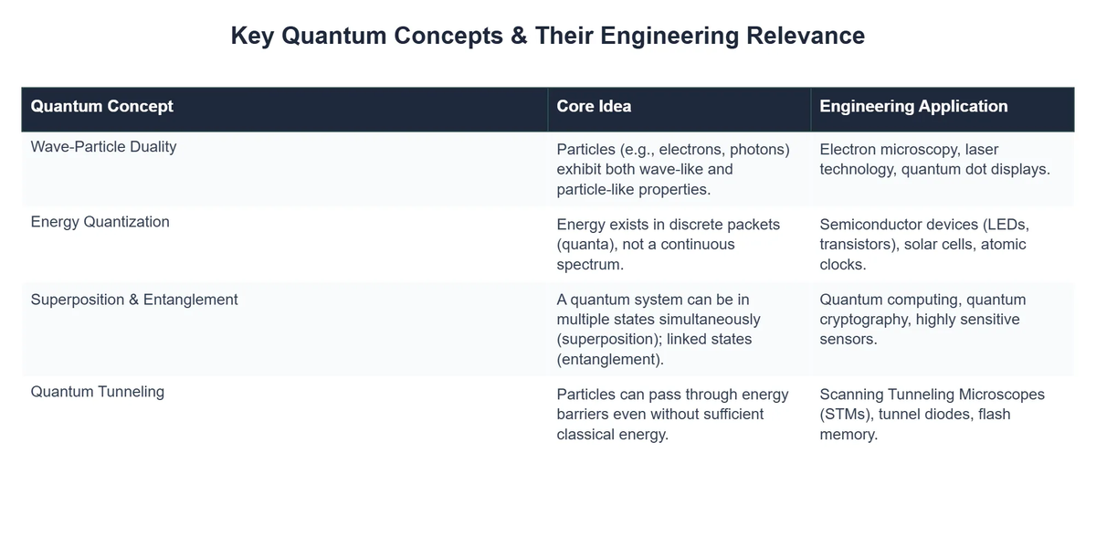 Key Quantum Concepts & Their Engineering Relevance