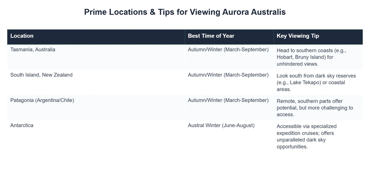 Prime Locations & Tips for Viewing Aurora Australis