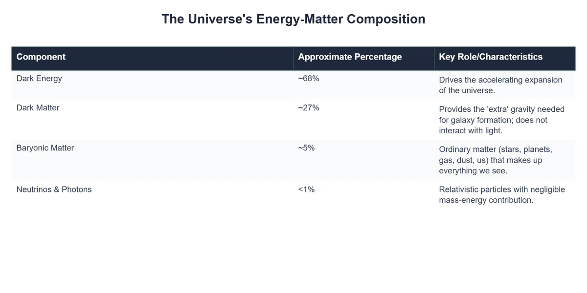 The Universe's Energy-Matter Composition