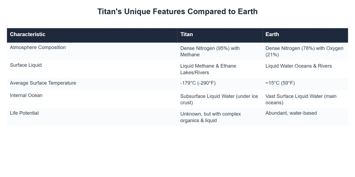 Titan's Unique Features Compared to Earth