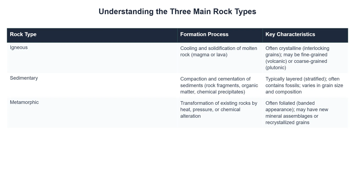 Understanding the Three Main Rock Types