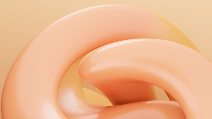 Intertwined smooth peach and beige abstract forms symbolize the complex ethical considerations in navigating big data and privacy.