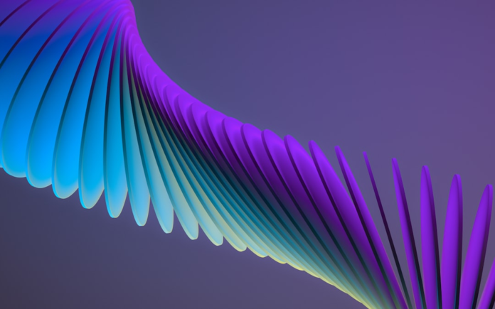 A vibrant abstract design of flowing blue and purple gradient layers represents the dynamic and innovative world of digital art and NFTs on the OpenSea marketplace.