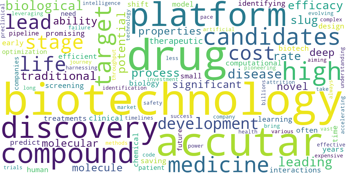 Word cloud for article: Accutar Biotechnology: Pioneering AI-Driven Drug Discovery