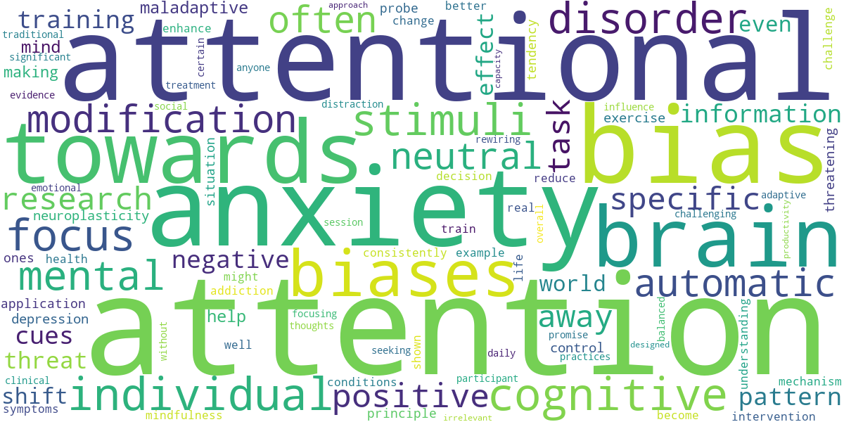 Word cloud for article: Attention Bias Modification: Rewiring Your Mind for Better Focus
