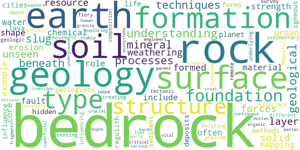 Word cloud for article: Bedrock Geology: Earth's Unseen Foundation