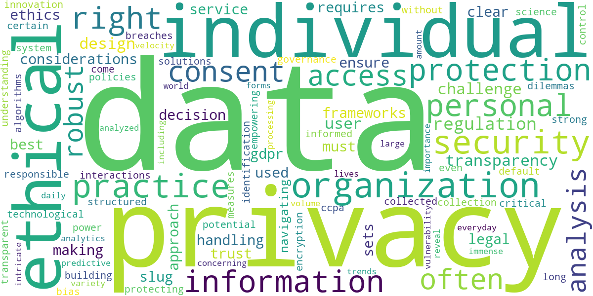 Word cloud for article: Big Data and Privacy: Navigating Ethical Considerations