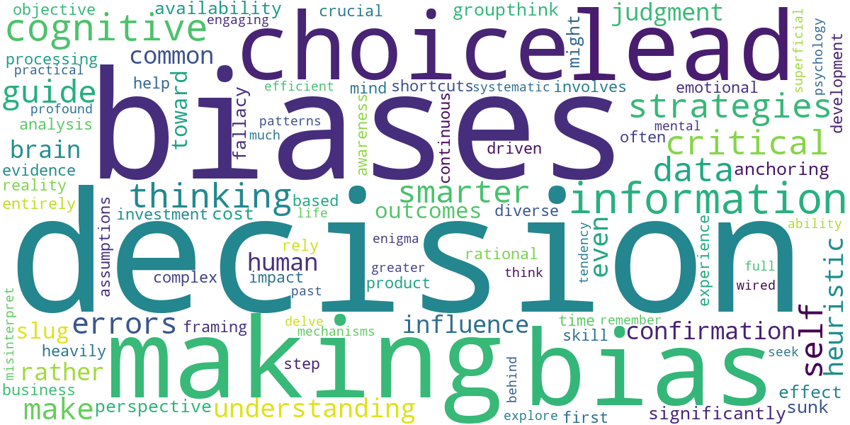 Word cloud for article: Decision-Making Biases: A Guide to Smarter Choices