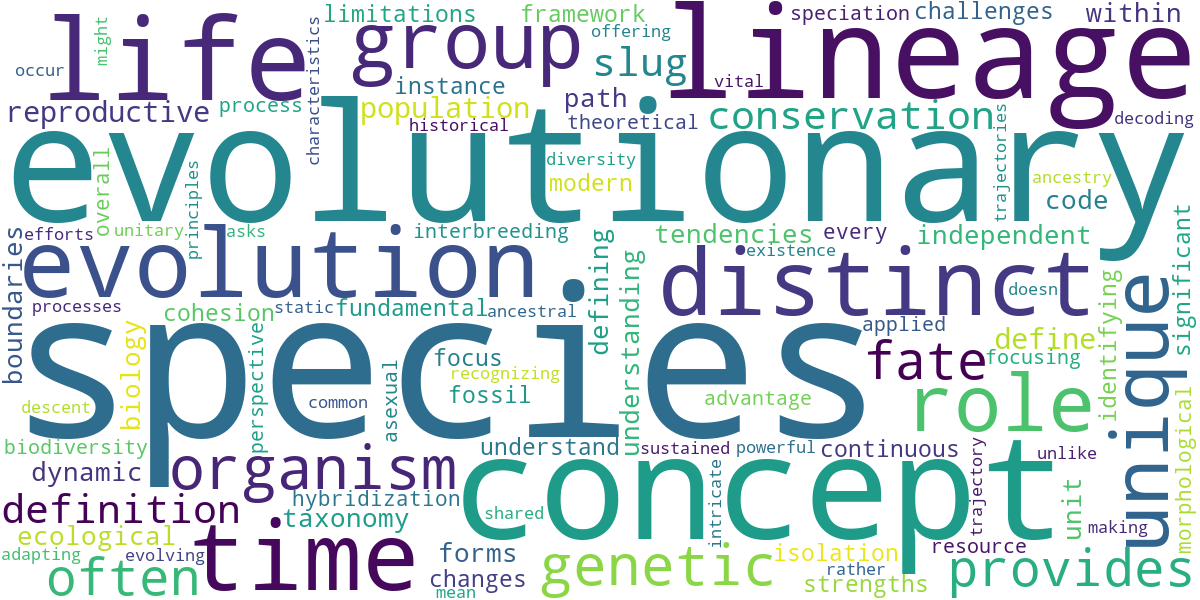 Word cloud for article: Evolutionary Species Concept: Defining Life's Branches
