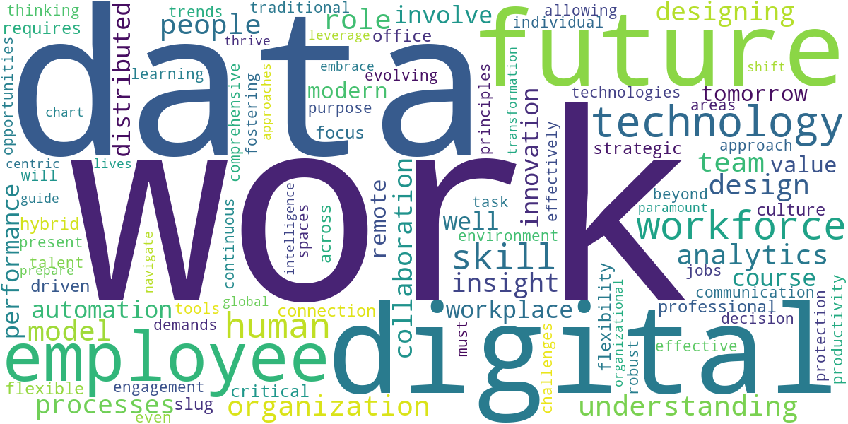 Word cloud for article: Future of Work: Designing Work in the Digital Age