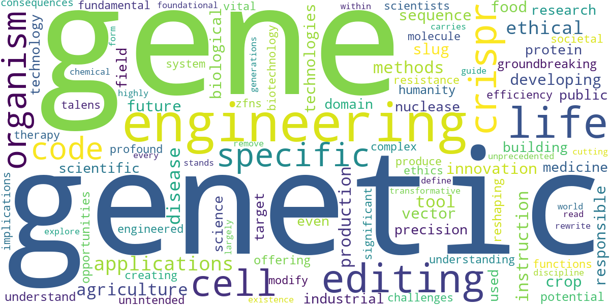 Word cloud for article: Genetic Engineering: Reshaping Life's Code