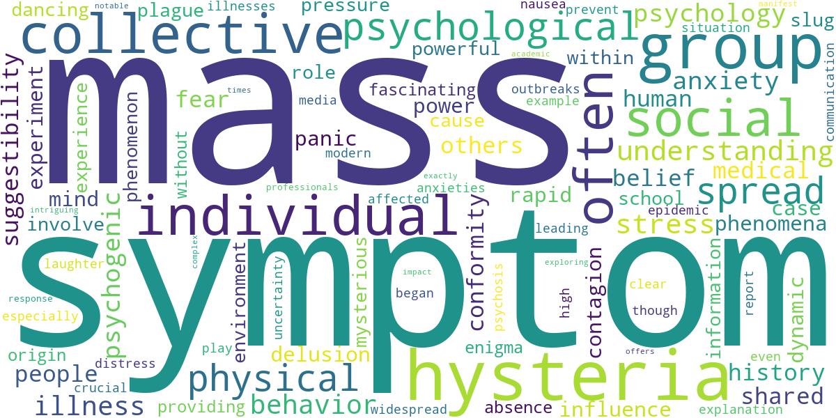 Word cloud for article: Mass Hysteria: Understanding Psychology, History & Cases