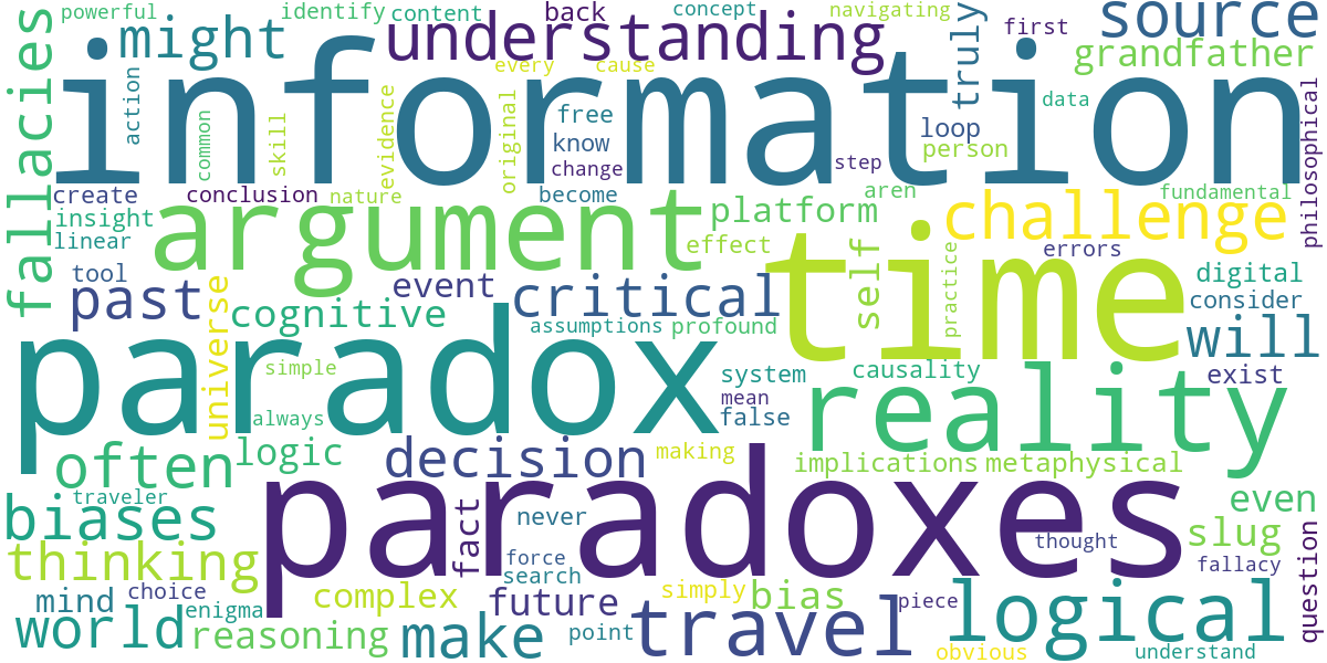 Word cloud for article: Paradoxes & Puzzles: Challenges to Logic and Reality