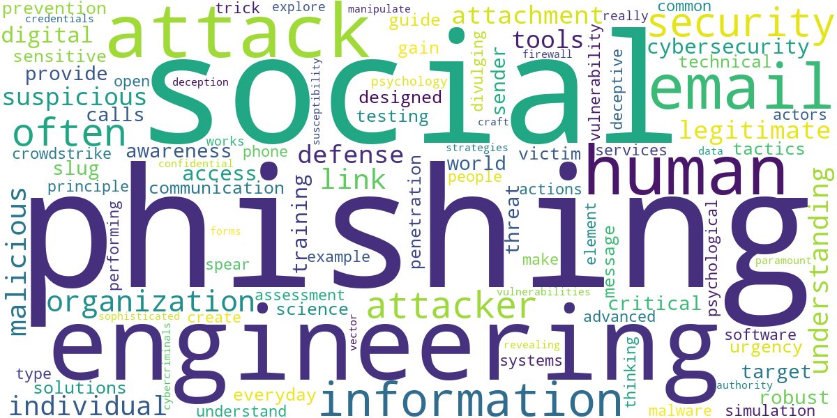 Word cloud for article: Social Engineering Attacks: Phishing and Prevention