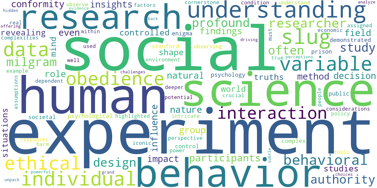 Word cloud for article: Social Science Experiments: Unpacking Human Behavior